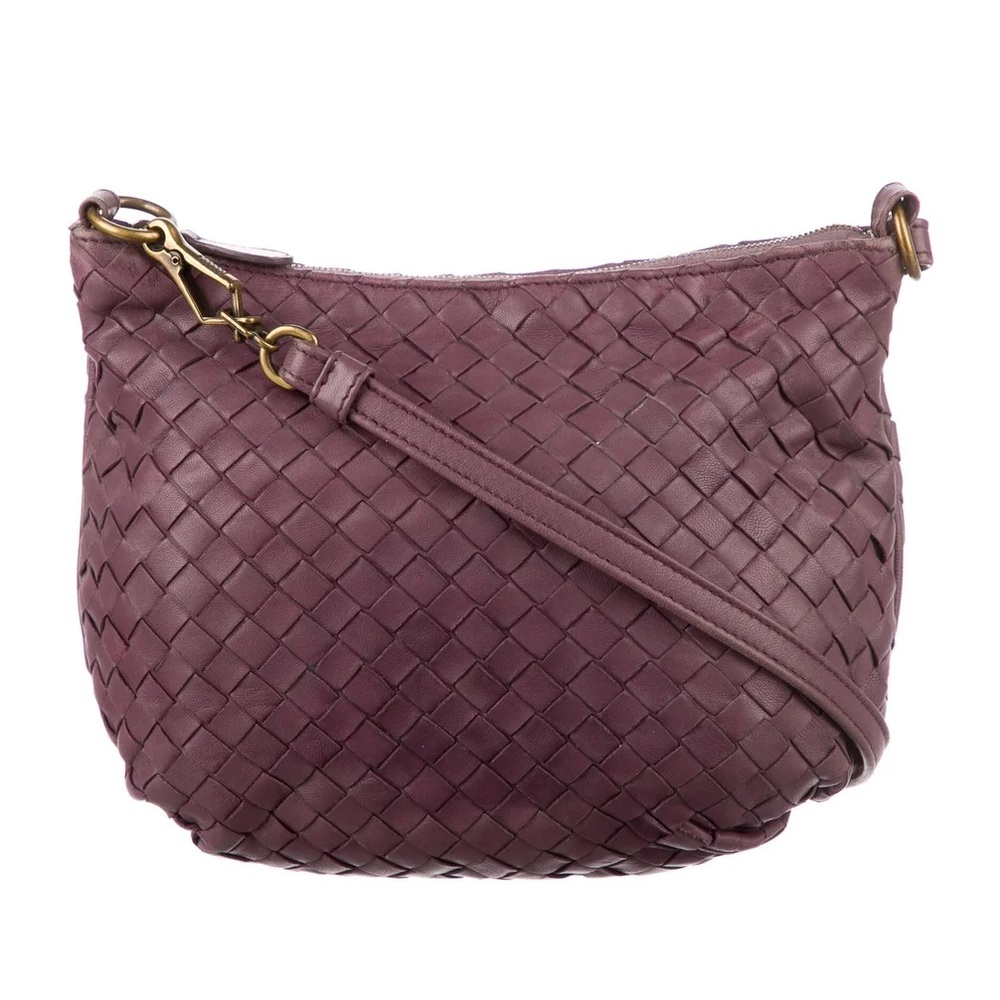 Vintage Bottega Veneta Intrecciato Crossbody Light Plum